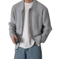 INCERUN Mens Lapel Sweaters Solid Color Knitted Coat Daily Casual Button Sweaters Coat Male