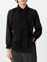 INCERUN Mens Shirt Fashion Black See Through Shirts Long Sleeve Lace Up Bow Knot Black Tops Summer Men Clothing