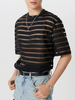 INCERUN Mens Shirt Fashion Striped Short Sleeve Men Tops See Through Party Nightclub Men Shirts S-5XL