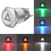 Interrupteur à bouton-poussoir 19 mm 12 V IP65 Dome Lumière LED Interrupteurs marche/arrêt