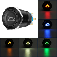 Interrupteur à bouton-poussoir 19MM 12V LED interrupteur à verrouillage automatique interrupteur on-off en métal étanche