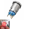 Interrupteur à bouton-poussoir en métal argenté de serrure de cabine dargent de 12V 19mm 5 LED léger momentané