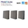 Interrupteur déclairage intelligent Moeshouse 1/2/3 Gang Tuya WIFI pas de fil neutre pas de condensateur télécomman