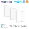 Interrupteur déclairage mural intelligent Moeshouse Tuya WiFi Fil neutre requis Association multi-contrôles dans l&