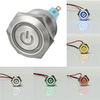 Interrupteur momentané à bouton-poussoir 12V 6 broches 22mm avec lumière LED