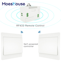Interrupteur sans fil MoesHouse RF433 n ° Batterie interrupteur déclairage mural à télécommande auto-alimenté aucun