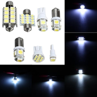 Intérieur de voiture 12v blanc 7pcs LED liseuse kit léger dôme licence plaque côté marque
