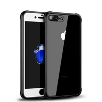 iPaky corps entier avant et arrière clair acrylique et TPU cas avec film de verre trempé pour iPhone 8 Plus/7 Plus