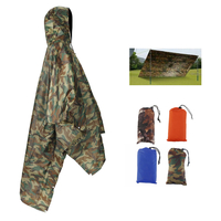 IPRee® Three in One Outdoor Poncho Picnic Mat Tents Raincoat Moisture Proof Mat Camping Randonnée Pique-nique Chasse Rai