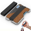 IPRee® RFID Véritable Real Cuir en Alliage dAluminium Porte-Cartes de Crédit en Métal Décapsuleur
