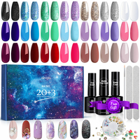 JANOLIA 20 Couleurs Gel Vernis À Ongles Multicolore UV/LED Gel Mat Top Base Coat Vernis À Ongles