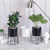 Jardinage Blanc Noir Métal Rack En Céramique Plante Succulente Pot De Bureau Vase Fleur Planteur Décorations