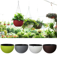 Jardinage Rotin Waven Suspendu Fleur Chaîne Panier Pot Plante Porte Maison Balcon Décorations