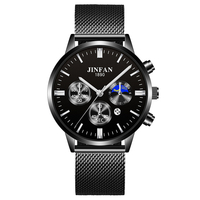 Jassy 11 Couleurs Alliage Hommes Business Montre à Quartz Étanche Lumineux