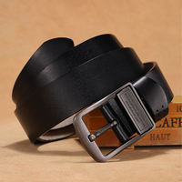Jassy 110-170 cm Ceinture réglable en cuir véritable pour homme avec boucle ardillon