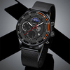 Jassy 7 couleurs bracelet en acier inoxydable hommes daffaires décontracté calendrier multifonctionnel montre à Qua