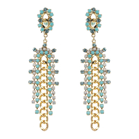 JASSY® Bohème 18K Plaqué Or Blanc Strass Boucles d