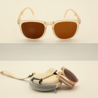 Jassy Unisexe Cadre Ovale Pliable UV Blocage Simple Mode Léger Boxed Lunettes de Soleil