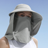 Jassy unisexe polyester pêche en plein air respirant crème solaire chapeau de soleil amovible grand bord seau chapeau