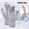 Jassy Unisexe Tricot Épaissi et Polaire Jacquard Écran Tactile Hiver Gants Décontractés Chauds