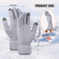 Jassy Unisexe Tricot Épaissi et Polaire Jacquard Écran Tactile Hiver Gants Décontractés Chauds