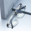Jassy Hommes Casual Métal Mode Confortable Bleu Lumière Blocage Optique Lunettes de Lecture