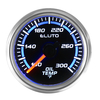Jauge de température dhuile ELUTO 2 pouces 52mm 100-300 ° F bleu LED compteur de voiture à visage noir avec capteur