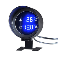 Jauge de température et de voltmètre de température de leau de voiture Affichage numérique bleu LED