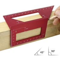 Jauge multifonctionnelle 45/90 de degré dangle de règle dangle dalliage daluminium de travail du boi