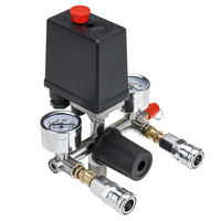 Jauges de régulateur de collecteur de soupape de commande de pressostat de compresseur dair 220V