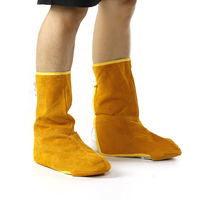 Jaune Jardinage Cuir de vachette Soudage Pieds Soudure Couvre-chaussures Protecteur Hommes Femmes