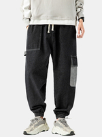 Jean de jogging ample avec cordon de serrage et taille élastique pour homme