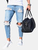 Jeans délavés taille basse skinny lavés bleus pour hommes