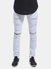 Jeans zippés au genou avec trous déchirés et skinny