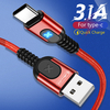 Jellico 3.1A USB Type C Câble micro USB PD 60W / 45W / 18W QC4.0 / 3.0 FCP Cordon de données lumineux à charge rapide po