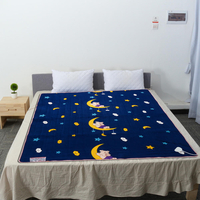 Jet chauffé électrique bleu sur sous les couvertures lit lavable Soft matelas chaud