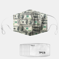 Jeu de 7 joints Daisy PM2.5 Masques Masque anti-poussière à motif dollar