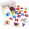 Jeu de cartes assorties alphanumériques enfants Double face 3D anglais puzzle cognitif jouets éducation précoce Puzzle j