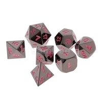 Jeu de dés multifaces en alliage de zinc de 7 pièces,  jeux de rôle,  gadget de dés avec sac