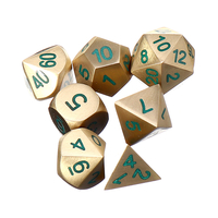 Jeu de dés polyédriques en cuivre pur jeu de rôle en métal Gadget de dés pour donjons Dragon jeux cadeau