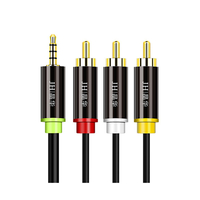 JH A420E 3.5mm Jack Vers 3 RCA Mâle Audio Vidéo AV Câble AUX Stéréo Cordon 3RCA Standard Convertisseur Fil pour Haut-Par