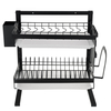 JIEXIN Égouttoir à vaisselle 2 niveaux Étagère de rangement Support de lavage de cuisine
