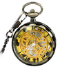 JIJIA JX006 Montre mécanique de luxe sans couvercle creuse en or Montre de poche