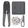 JIMI GTW5N Pince à câble réseau 5 en 1 Rj45 Outil de sertissage Passe à travers lensemble de testeur modulaire CAT6