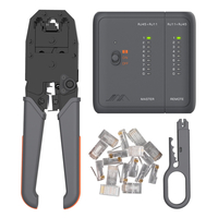 JIMI GTW5N Pince à câble réseau 5 en 1 Rj45 Outil de sertissage Passe à travers lensemble de testeur modulaire CAT6