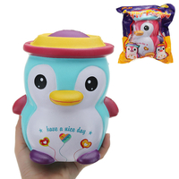 JJC_SS Squishy Pingouin heureux énorme Jumbo 18cm Kawaii Soft Slow Rising Toy cadeau avec la collection originale de paq