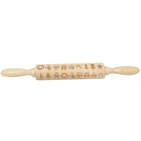 JM01687 en bois de noël en relief rouleau à pâtisserie pâte bâton cuisson pâtisserie outil nouvel an décoration de noël
