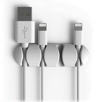 JOKORO 2Pcs 4 Canaux 3M Colle TPU Organisateur De Câble De Gestion De Rangement De Bureau Enrouleur pour iPhone X XS Hua