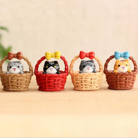 Joli panier chat artisanat de résine décoration