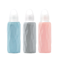 Jordan eau en verre sport voyage tasse à boire avec couverture en silicone